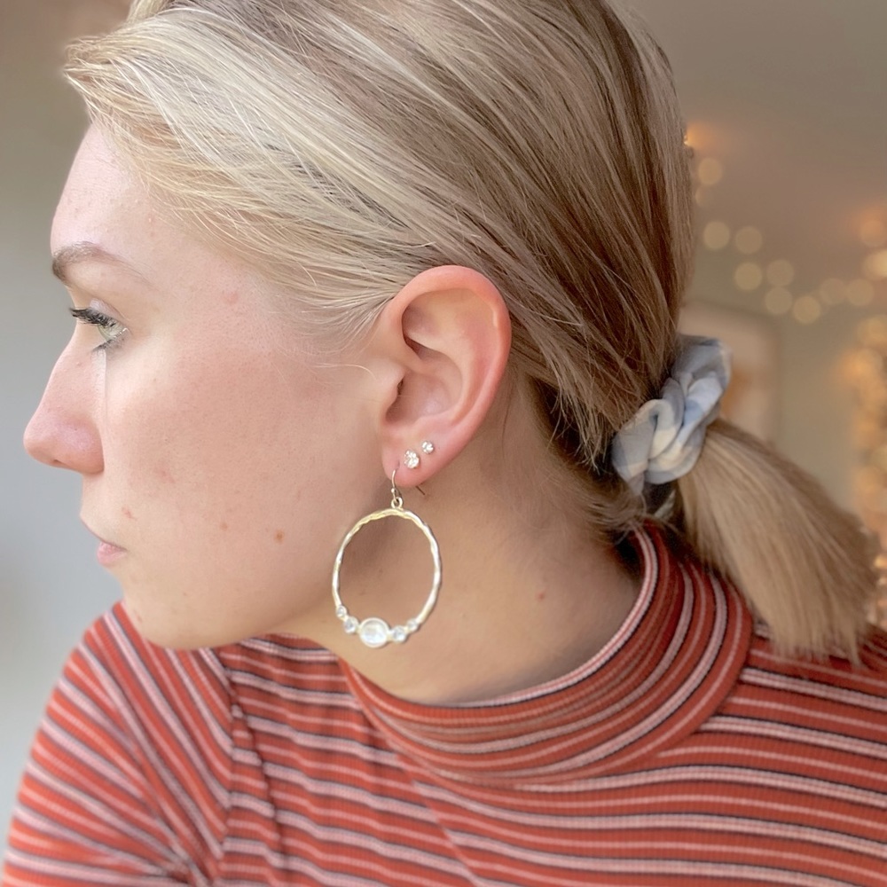 Vintage Hoops with Crystals
